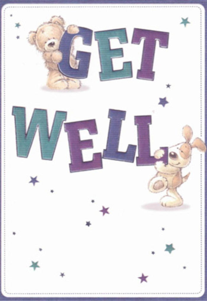 There's a sweet, uplifting energy to this illustrated get well card-a testament to the nurturing community spirit of Keston. At the centre, a fluffy bear and a floppy-eared puppy share the spotlight, their playful friendship radiating healing and hope. Whirls of indigo and aqua sweep through the bold 'Get Well' typography, grounding the design in a palette reminiscent of fresh local blooms gathered near Keston's open spaces. Stars in shimmering blues and purples scatter across a crisp cream background, their dance conjuring thoughts of wishes whispered beneath the evening sky. The lovingly detailed fur of the bear and the puppy is rendered with such precision you can almost feel their comforting softness, as if receiving an embrace and a cheerful greeting in one. There's a tactile quality to the scene, evoking the sensation of running your hands over petals and foliage in a carefully hand-tied bouquet from a Keston flower shop. Each artistic element is nurtured into place with the same thoughtful care a florist shows when assembling a get well arrangement-every brushstroke a token of hope, every star a promise of brighter days. The overall effect is comforting, positive, and sincere, making this card a perfect companion to flowers that uplift and heal in the heart of Keston.