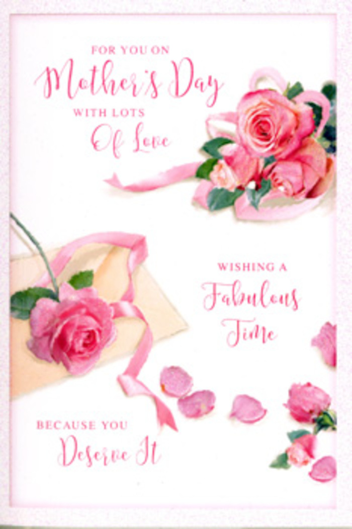 Spread across the front of this Mother's Day card is a romantic arrangement of pink roses that look as though they have been gently scattered by a florist after a busy morning serving local families in Keston. At one corner, a small gathering of three fully opened roses anchors the design, their petals layered generously in hues from soft cotton-candy pink to richer, warmer tones. From this focal point, individual petals and smaller rose heads drift outward over a soft white background, creating a sense of movement like confetti tossed in celebration. The blossoms appear velvety and plush, each petal slightly ruffled, hinting at the familiar fragrance of a fresh bouquet brought in from a Keston garden after rain. A slender pastel ribbon weaves gracefully in and out of the main cluster, its gentle loops suggesting the care taken to tie a hand-finished arrangement. Elegant, hand-lettered script curves across the card, delivering a heartfelt Mother's Day message in flowing lines that mirror the natural curves of the petals. The lighting feels tender and diffused, as if the card is resting near a window overlooking leafy Keston lanes, with soft daylight brushing the edges of the roses and casting the faintest of shadows. Altogether, the scene conveys a sense of warmth, appreciation, and calm celebration, as though this card is meant to accompany a lovingly arranged bouquet arriving at a doorstep in Keston.